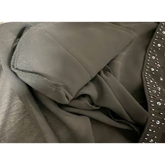R&M Richards Jacket Tank Set 32W Black Sequins Trim Sheer Sleeves Holiday Party - Picture 11 of 13